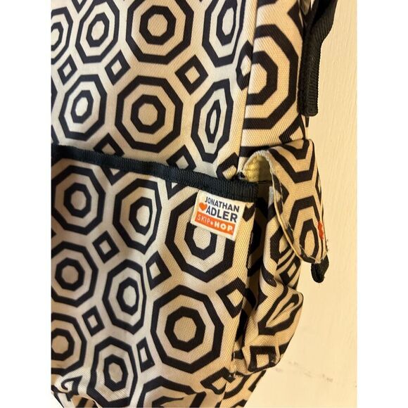 Jonathan Adler Skip Hop diaper bag black beige 15"x14" - Picture 4 of 10
